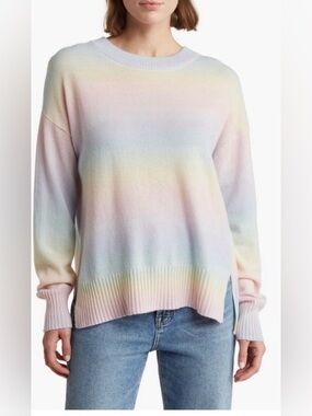 Splendid Collection Light Pastel Rainbow Crewneck Sweater